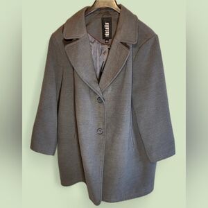 Women's Gray Coat Details International Size 3X